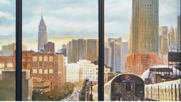 Bob Dylan, Elevated Train, 2020, acrylic on canvas, 76 x 41 inches, private collection, image courtesy of the artist.