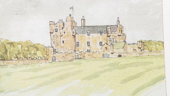 LONDON, UNITED KINGDOM - JANUARY 01:  A Watercolour Of Castle Mey, Which Used To Be The Home Of The Queen Mother, By Prince Charles In 1986 (day Date Not Certain)  (Photo by Tim Graham Photo Library via Getty Images)