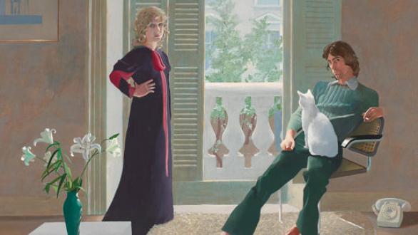 David Hockney, Mr. and Mrs. Clark and Percy, 1970–1971 Acrylic on canvas, 213,4 x 304,8 cm Tate: Presented by the Friends of the Tate Gallery 1971 © David Hockney - Image: Tate