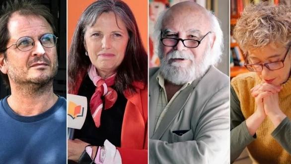 Martín Kohan, Claudia Piñeiro, Juan Sasturain y Silvia Hopenhayn. Foto:  https://www.infobae.com/