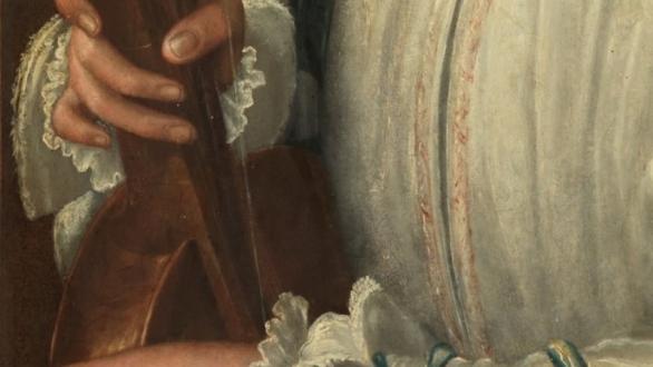 Detalle de El tañedor de viola, Anónimo. Museo Nacional del Prado