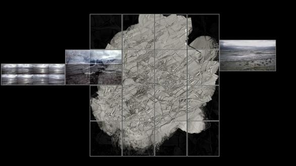 Bárbara Fluxá Mapa de un lugar desaparecido, 2011. Impresión digital de tintas pigmentadas sobre papel algodón Hahnemühle, 400 x 300 cm.