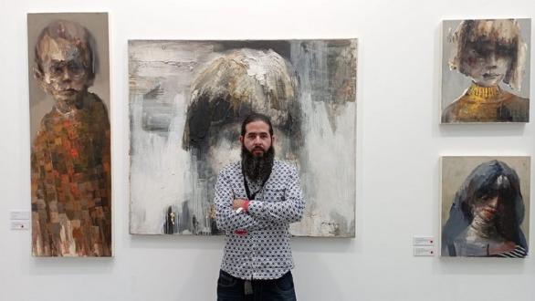 Yasiel Elizagaray en Art Madrid 2023 con Collage Habana 