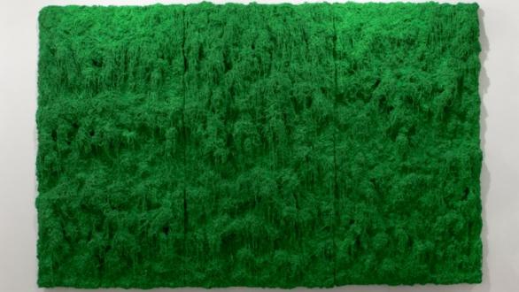 The History of Forest 21m01 by Myung-Gyun You, Fibers and mixed media on canvas, 129.9 x 86.6 x 6.7in. Courtesy of Lee & Bae