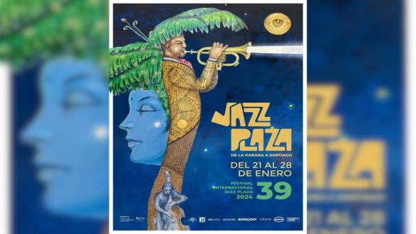 cartel del festival Jazz Plaza 2024/ Meditación de Bobby Carcassés