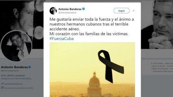 Publicación de Antonio Banderas en Twitter