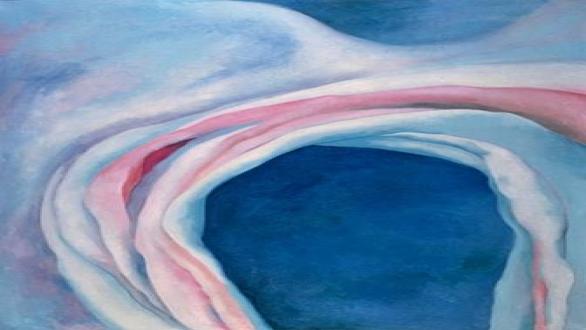 Georgia O'Keeffe, Music - Pink and Blue No. I., 1918. Collection of Mr. and Mrs. Barney A. Ebsworth. © 2016 Georgia O’Keeffe Museum / Bildrecht, Vienna.