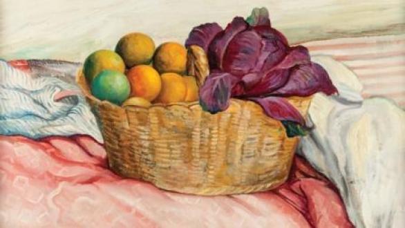 Jorge Arche, Still Life (detail), 1947, Oil on canvas attached to board, 24 x 30 inches, Darlene M. and Jorge M. Perez Art Collection at FIU, UC 2013.1.4
