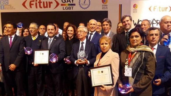 The winners of the 2016 Excelencias Awards in Madrid's FITUR 